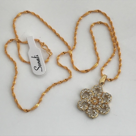 Women Necklace Gold Tone Fashion Bollywood Pendant - Picture 7 of 8